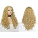 IMSTYLE Blonde Curly Wigs Density Synthetic Lace Front Wigs For Women Heat Resistant Synthetic Hair Drag Wig Part Freely 26 Inch