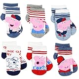 Peppa Pig George Boys 6 pack Socks (2-4 (Shoe:4-7), Game On Quarter)