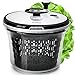 Fullstar Large Salad Spinner – Lettuce, Fruit & Vegetable Washer and Dryer – 6.3 Quart, Black