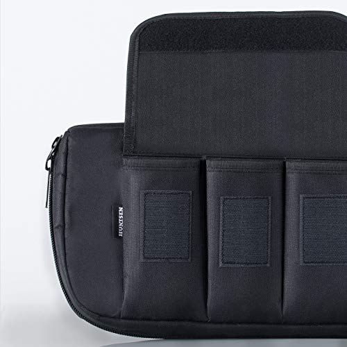 HUNTSEN Double Rifle Bag Soft Outdoor Tactical Carbine Cases 0.7in Padded Gun Case Bag 42" with Adjustable Sling, Multiple Pouches - Thumbnail 2