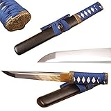 Japanese Samurai Tanto Sword,Short Tanto Knife,Functional,Real Sharp,Hand Forged,Carbon Steel,Ninja Blade Tanto,Full Tang,Wooden Scabbard