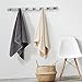 HOMEIDEAS Coat Hook Rack Wall Mounted 19-Inch SUS304 Stainless Steel Brushed Nickel Towel and Key Hook Rail 7 Hooks