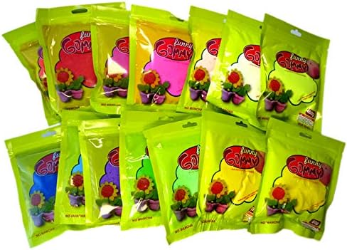 COOLMINIPRIX Set of 6 Soft Funny Gummy Modelling Clays 60 g Assorted Colours