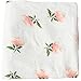 Lifetree Toddler Bed Blankets, Floral Print Bamboo Cotton 2 Layers Muslin Blankets for Girls, Lightweight Soft Blankets Large 45 x 45 inches