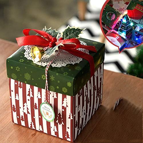 SAIBANG Creative Explosion Gift Box,Christmas Love Memory DIY Photo Album as Birthday Gift and Surprise Box About Love Opend with 17''x17'' (Red and Green)