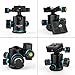 Andoer Tb81X Tripod Ball Head 360 Degree Rotating Panoramic Camera Quick Release Ball Head for Tripod Monopod Slider DSLR Camera with 3Pcs 1/4