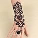 LEFINIS Bridal Black Flower Gothic Victorian Lace Vampire Vintage Women Handmade Bridal Bracelet Ring Set