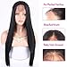 Andria Hair Lace Front Synthetic Wigs Long Straight Heat Resistant Hair Pre Plucked Wig with Baby Hair Bleached Knots for Women Black Hair 20