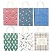 Christmas Gift Wrapping Bags with Handles, Festive Holiday Designs (10 x 4.25 In, 24 Pack)