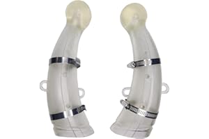 QIQIRO Large Size Silicone Goats Calf Cattle Bull Cow Big Horn Cover Anti-Fight Protective Cover Cow Horn Protector Round Cornered With 4 Clamps(Large Size 9.45''X2.16'')