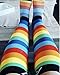 A-Swift Compression Socks for Women and Men - Rainbow Stripes, Large