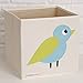 kaikai & ash Toy Storage Bin, Box Cube Basket Organizer for Baby Kids and Sprouts, 13 inch Canvas, Woodland Bird Animal
