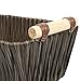 Wicker Basket, Woven Storage Baskets with Light Wooden Handles (Brown, 3 Pieces)