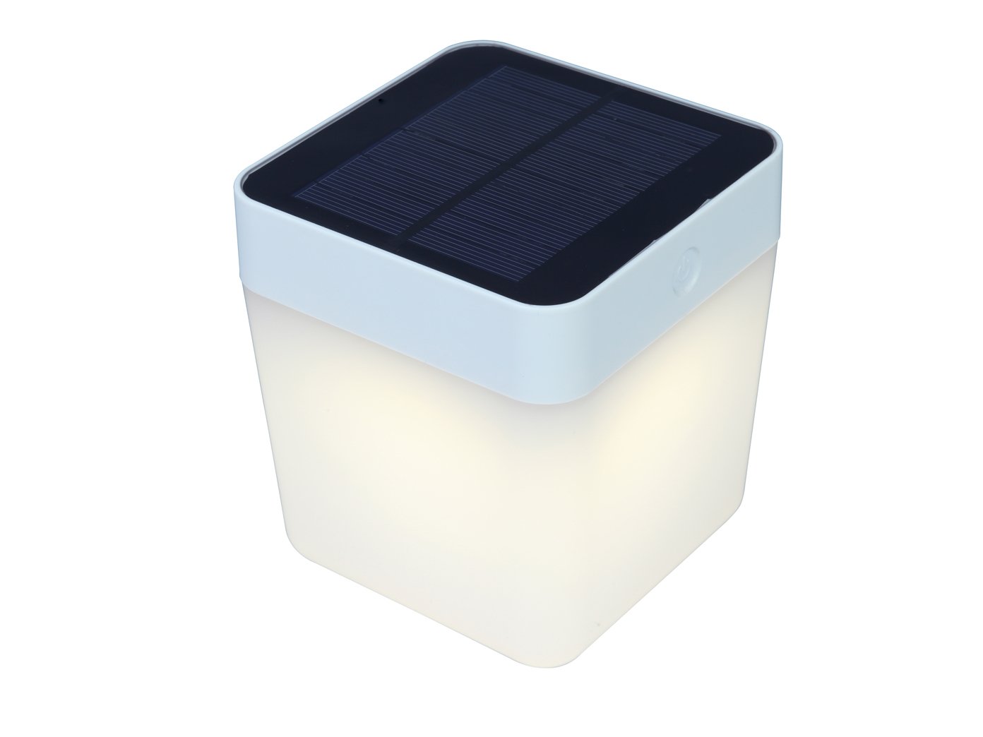 LUTEC Table-Cube P9080 WH Including Solar Panel Plastic White 10.5 x 10.5 x 12.5 cm