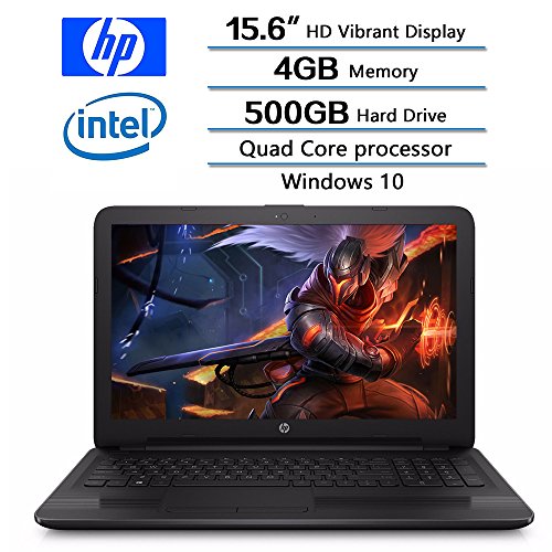2018 High Performance HP Flagship 15.6â€ HD Vibrant Display Notebook,Quad Core Processor,4GB RAM,500GB HDD,DVD Drive,Webcam,Windows 10,Black