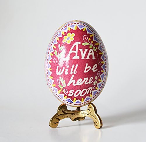 Ava will be here soon personalize baby gender and name reveal Easter egg gifts surprise grandparents to be