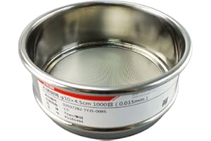 Adamas-Beta φ10×4.5cm 1000 Mesh 304 Stainless Lab Sieves Economy Test Sieve 304 Stainless Steel Wire Cloth（0.015mm）