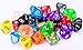 25 Count Assorted Pack of 10 Sided Dice - Multi Colored Assortment of D10 Polyhedral Dice