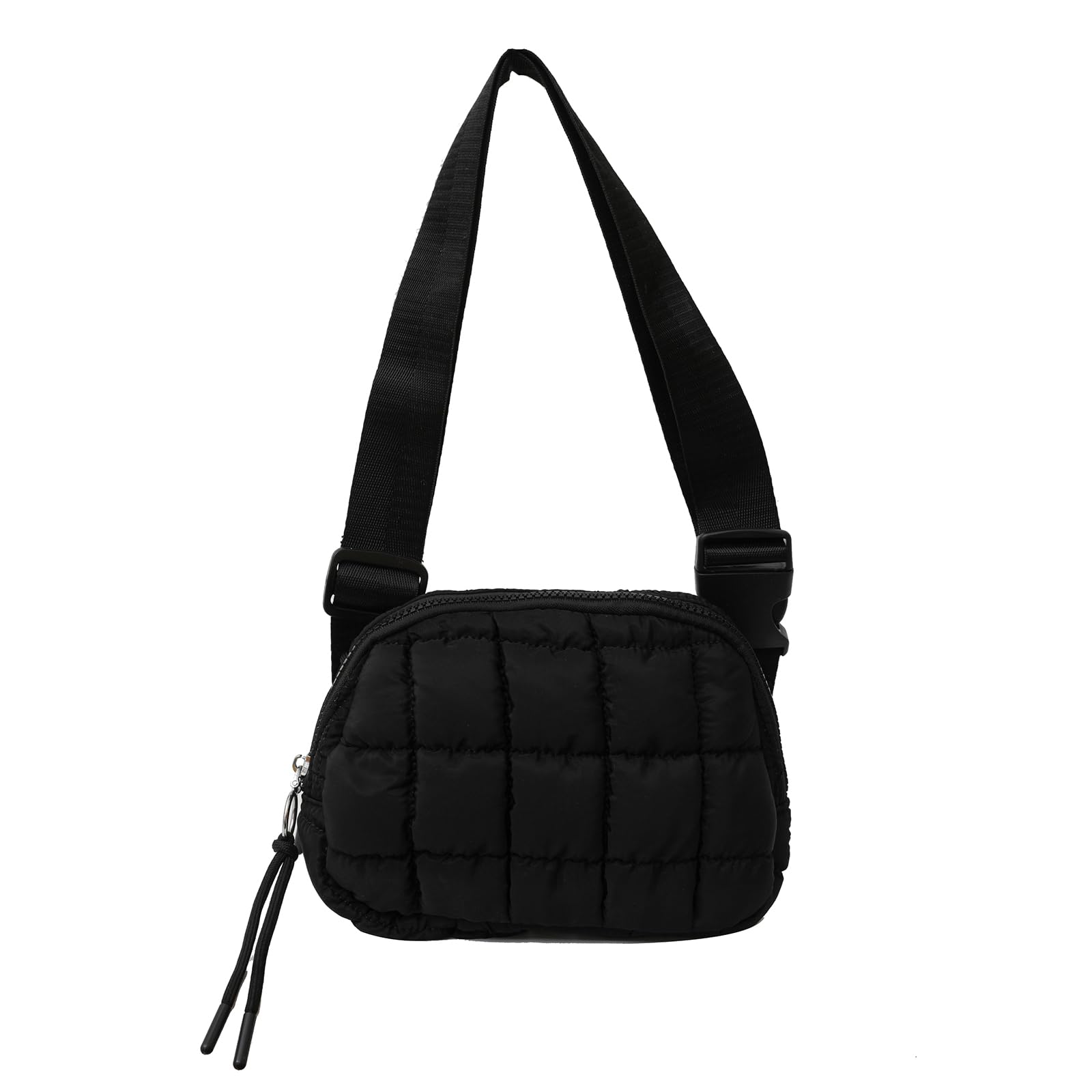 Photo 1 of I IHAYNER Quilted Puffer Belt Bag Fanny Waist Packs Small Crossbody Bag with Adjustable Strap for Traveling Hiking Black
