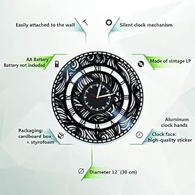 Kovides Fishing Vinyl Clock 12 Inch for Boyfriend Hobby Original Home Decor Fishing Vinyl Record Wall Clock Activity… 51cF4t6m%2B3L