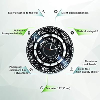 Kovides Fishing Vinyl Clock 12 Inch for Boyfriend Hobby Original Home Decor Fishing Vinyl Record Wall Clock Activity… 51cF4t6m%2B3L