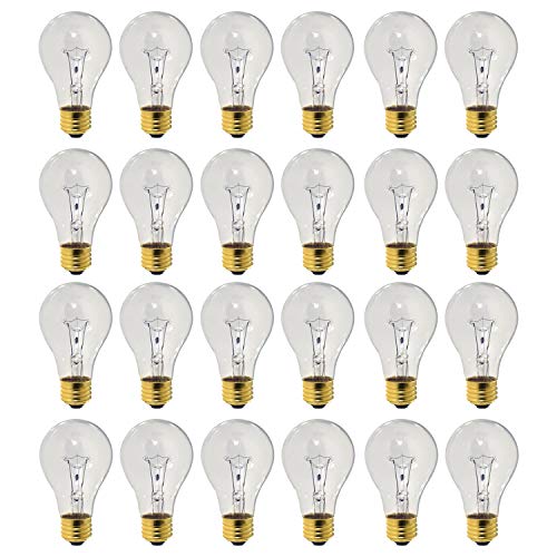 60 Watt A19 Medium Base 130 Volt Rough Service 3000 Hour Incandescent - Standard Household E26 Bulb (Clear, 24 Pack) - Thumbnail 5