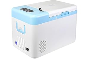 LABFENG 18°C ~-86°C/64.4℉~-122.8℉ Protable Ultra-Low Temperature Freezer 12V-240V Compatible Lab Cryogenic Freezer Samples Flash Freezer for Laboratory Samples Storage Lab Refrigerator 38LB