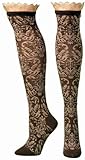 Blazin Roxx Women's Two-Tone Floral Embroiderd With Lace Knee-High Socks