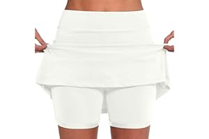 GUWHOUN Golf Skorts for Women Athletic High Wasited Tennis Skirts with Shorts Underneath Skinny Plus Size Active Skirts
