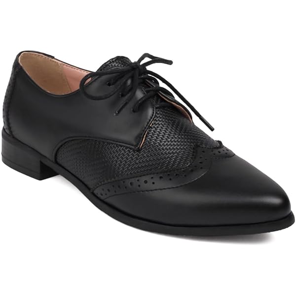 Oxford Shoes For Women KysBloes Women Oxford Flats Lace Up Wingtip