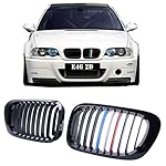 Jade Onlines Gloss Black Front Center Kidney Grille Grilles Grill for BMW 1998-2002 E46 2 Door 3 Series 2D UK Flag Color