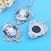 JOVIVI® 1pc Vintage Silver Plated Crystal Cameo Lady Beauty Pendant Bead Fit Necklace