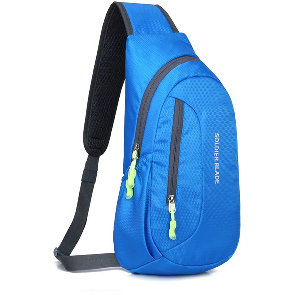 Outdoor Sling Crossbody Shoulder Chest Bag Pack Running Hiking Cycling Travel Backpack for Men Woman Teens, Blue