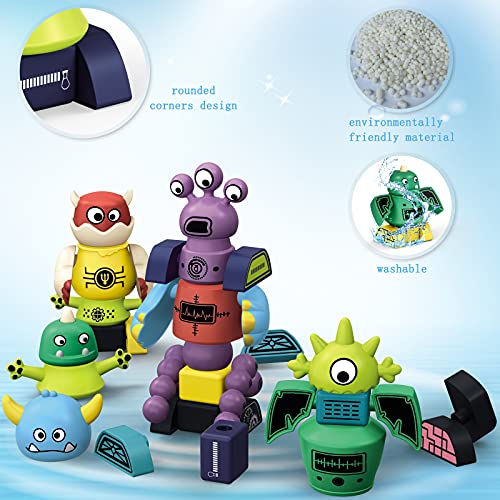 Learn2M Robots For Kids, 35 PCS Blocks Set With