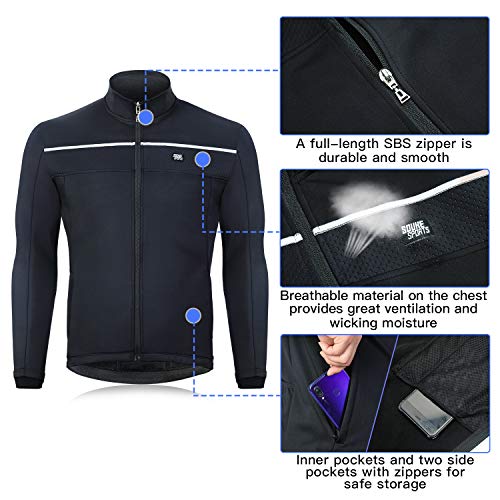 Souke Sports Men’s Winter Warm Cycling Jacket Windproof Running Water