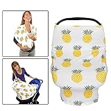 Premium 5 in 1 Baby Car Seat Cover Canopy - Nursing Breastfeeding Cover Scarf, Shopping Cart, High Chair, Stroller for Girls and Boys - Best Multi-Use Infinity Soft Stretchy Shawl Gift by Zocati