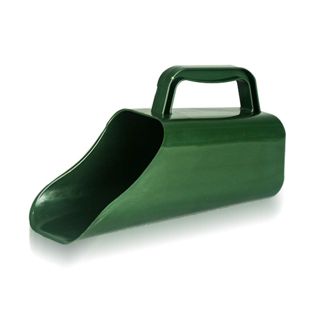 Bestevery Multi-purpose Garden Scoop Shovel for Compost Moving, Planting, Potting, Scooping, Pet Bird Food, Salt Spreading; Green Plastic, Ergonomic Handle, Square Body, Flat Underside