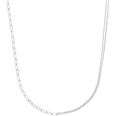 Amazon Essentials Plated Paperclip and Cable Chain 18"