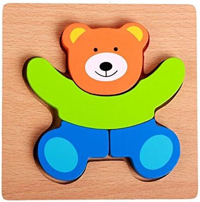 3D Wooden Peg Puzzle - Learning Preschool Early Educational Develoment Colorful Bear Wooden Peg Puzzle Toys and Games