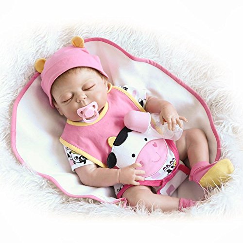 Full silicone body reborn baby dolls girl eye closed lifelike tod…