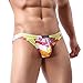 YOOBNG Sexy Men's Briefs Underwear Floral Printed Bikini Swimwear Cotton Hip Empty Underpants