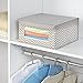 InterDesign Chevron Fabric Closet Organizer Box – Soft Storage Bin for Clothing, Shoes, Handbags, Linen - Medium, Taupe/Natural