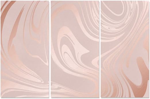 Amazon Com Ryuifi 3 Panel Canvas Print Texture Marble Imitation Rose Gold Rose Kitchen Canvas Wall Art Art Metal Wall Decor Walls Paint For Home Living Room Bedroom Bathroom Wall Decor Posters Posters