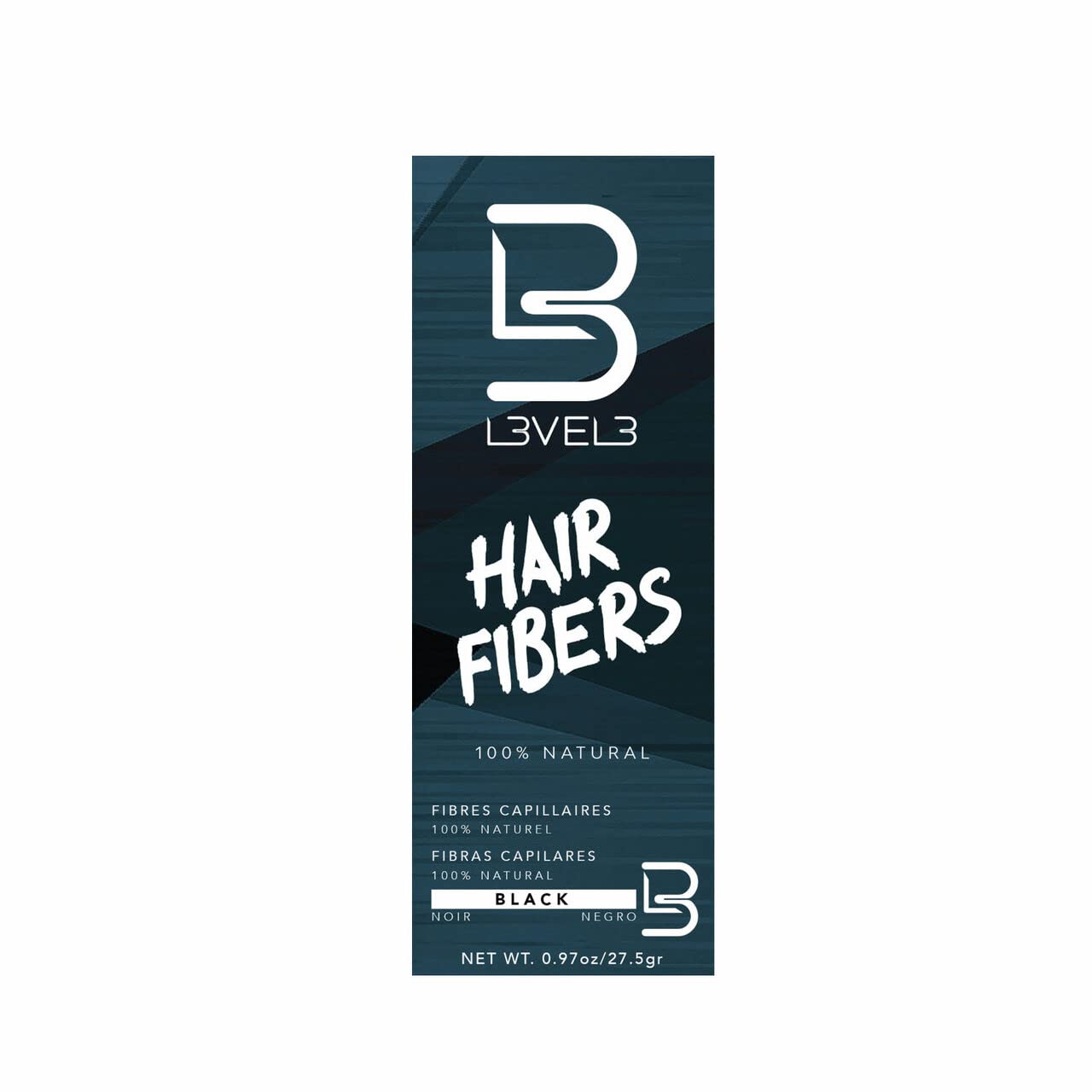 L3VEL3 Hair Fibers - Blends Seamlessly - Made with Cotton Extract - Adheres to all Hair Types - Suitable for Men and Women - Easy to Use from Bottle or Applicator - Black - 27.5 g Treatment