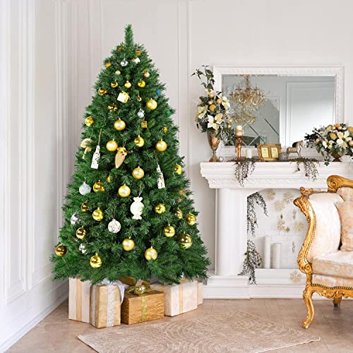 Yaheetech 6ft Green Unlit 'Feel Real' Newberry Spruce Hinged Artificial