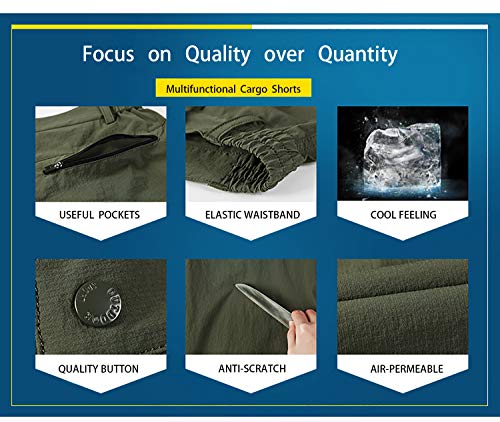 image for Kolongvangie Cargo Shorts Men's Outdoor Expandable Waist Lightweight Q