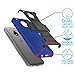 Moto E4 Plus Case With Tempered Glass Screen Protector,IDEA LINE Heavy Duty Armor Shock Proof Dual Layer Holster Locking Belt Swivel Clip with Kick Stand - Blue