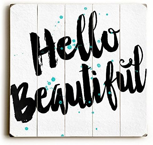 Artehouse 0004-9589-47 "Hellow Beautiful - Planked Wood" Wall Decor by Misty Diller, 13" x 13" x 1"