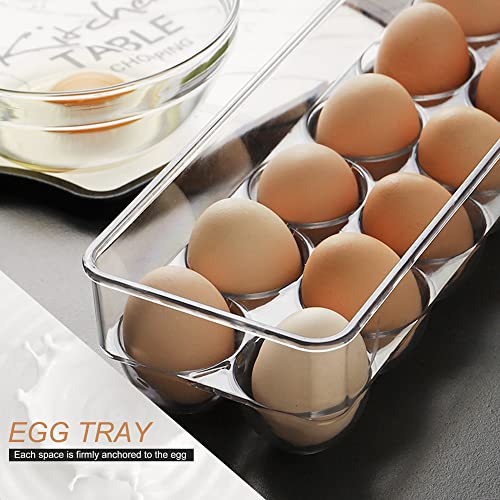 ZZWILLB Plastic Egg Holder for Refrigerator 14 Egg Storage Container