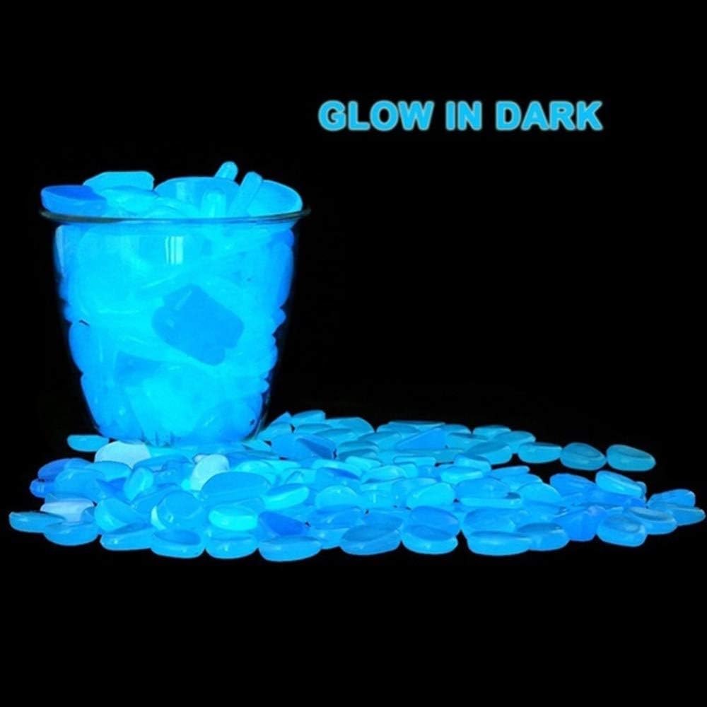 WenErJie Glow in The Dark Rocks, 200PCS Fairy Garden Decorations Stones, Outdoor Decor for Patio Stepping Stone Kit, Pebbles for Plants/Yard/Backyard/Fish Tank/Pool Stuff, Blue : Garden & Outdoor